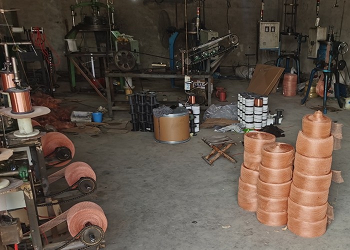 Metal Crimped Copper Wire Netting 4 Strands Knitting For Distillation Internal Packing