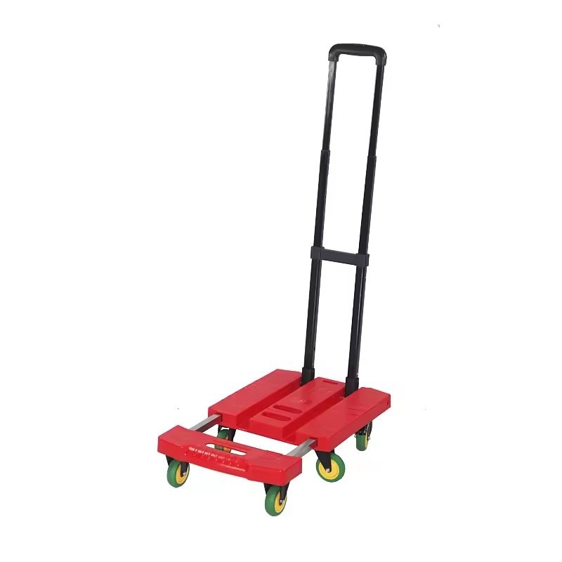 Foldable 6 Wheels Collapsible Luggage Folding Hand Truck For Moving 330lbs Portable Platform Cart Dolly With 2 Ropes