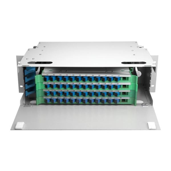 Outdoor 48 Port ODF Optical Distribution Frame IP66 Mild Steel Fiber Optic Patch