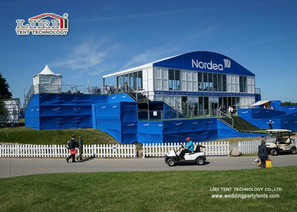 Dome Double Decker Marquee Tents With Print Logo and Glass walls used for golf