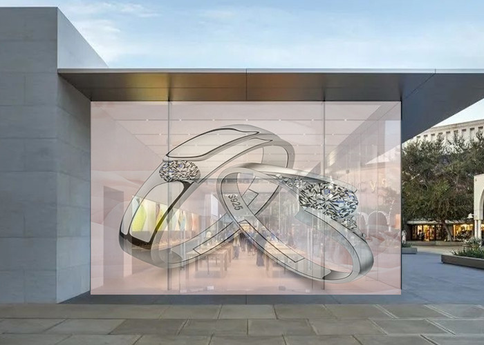 3500cd Transparent Glass LED Display Video Wall 256 Level Brightness IP30