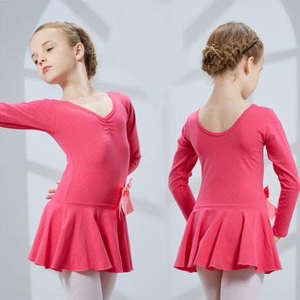 Children's Long sleeve cotton butterfly knot aesthetic style dance costumes