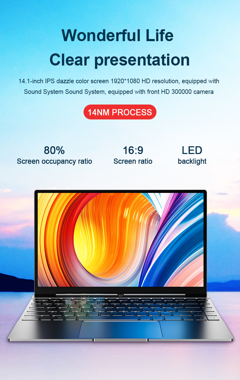 14 Inch Screen Laptop Notebook 12gb RAM 24G SSD Mini PC Computer