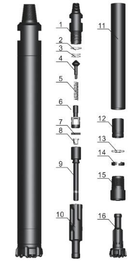 Mine Blast Hole Drilling φ110-Φ135mm Hole Range DTH Hammer