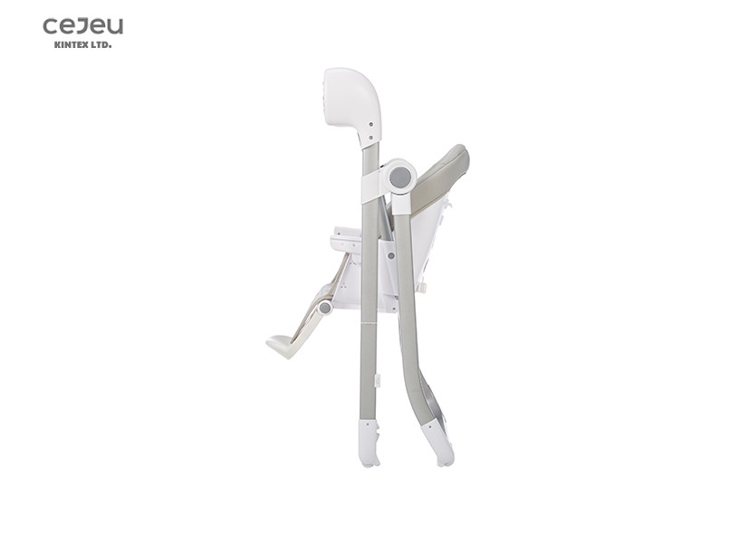 Grey Baby Feeding High Chair Ergonomic Reclining Foldable