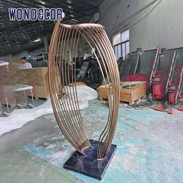 large-scale abstract outdoor square geometric metal art spiral circular tube