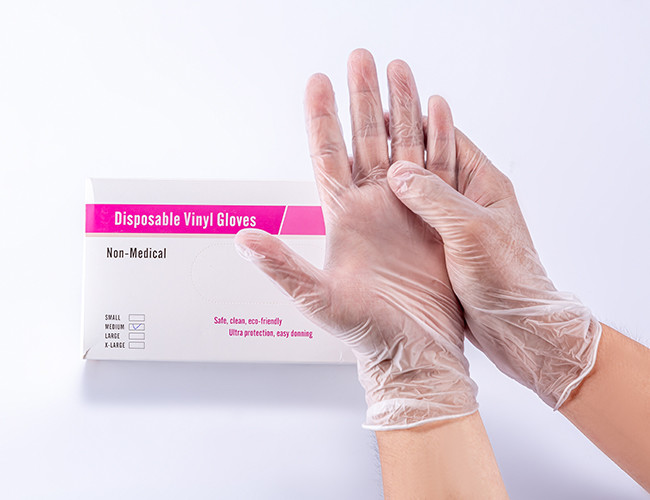 Ambidextrous Non Medical Disposable Vinyl Gloves With Powdered Free S M L XL