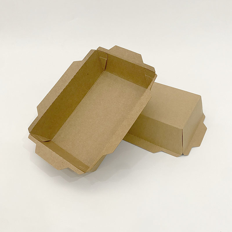 Printable Kraft Food Paper Trays Biodegradable For Barbecue Fries Packaging