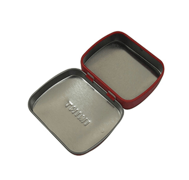 4C Printed Exterior Rectangular Little Chocolate Tin Box With Embossed Lid