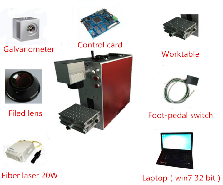 portable 20w metal fiber laser marking engraving machine for jewelry stainless steel