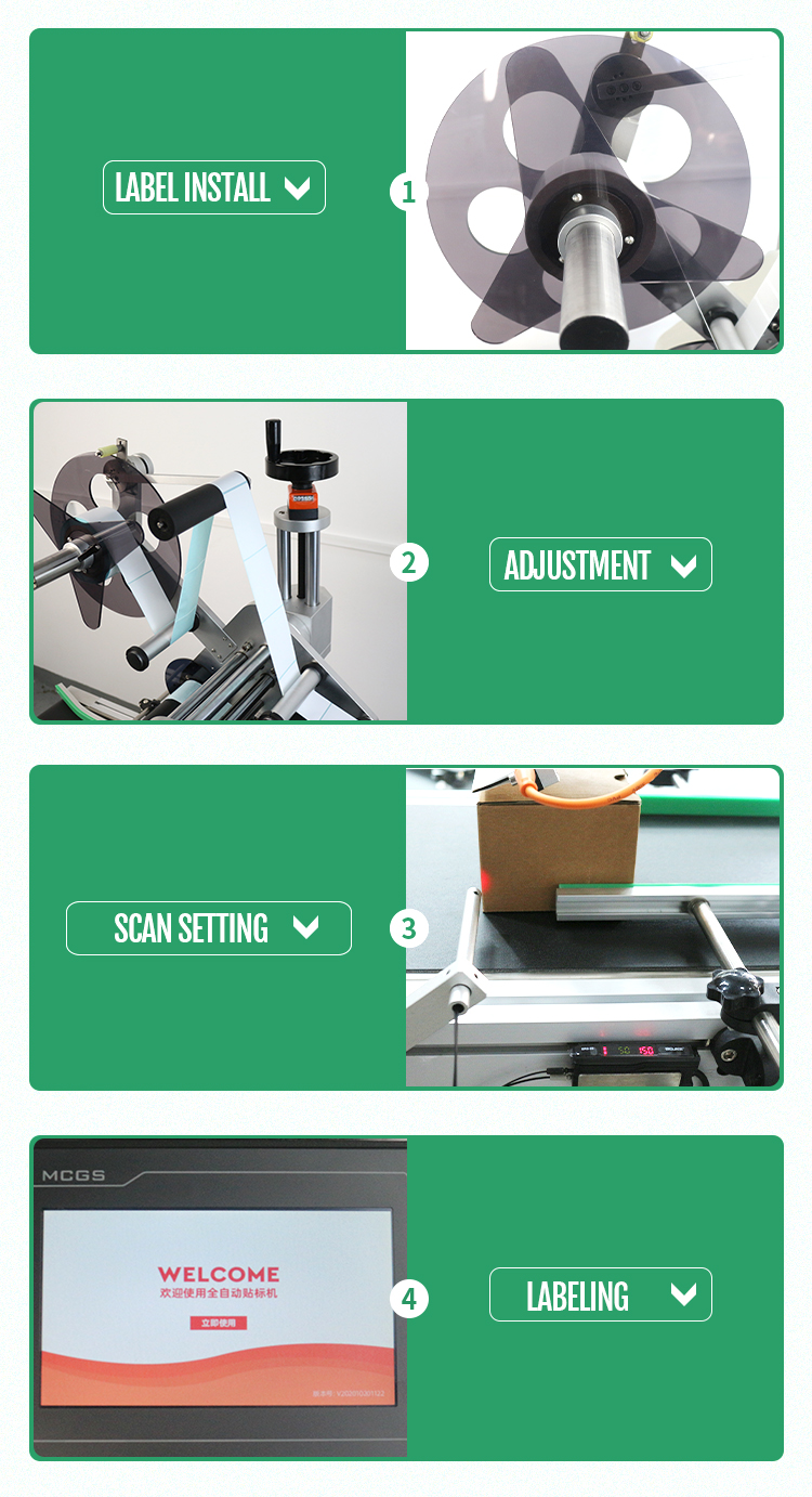 Flat Case Labeling Machine Self-Adhesive Label Applicator for Packaging Type Case