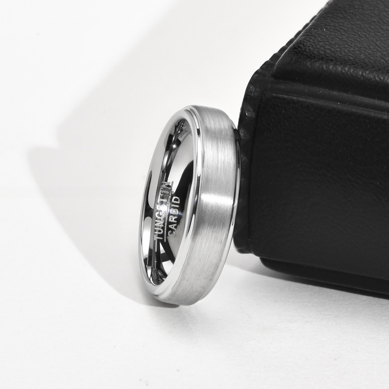 5mm Silver/Gold/Black Basic Tungsten Carbide Ring Brushed Step Edge Men Women Engagement Promise Wedding Band