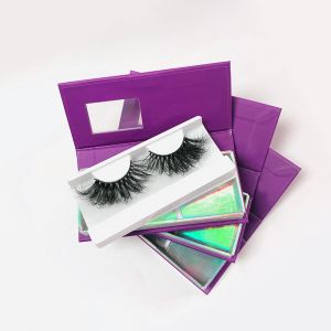 100% Handmade 25mm Mink Lashes With Custom Package Daily Makeup Use