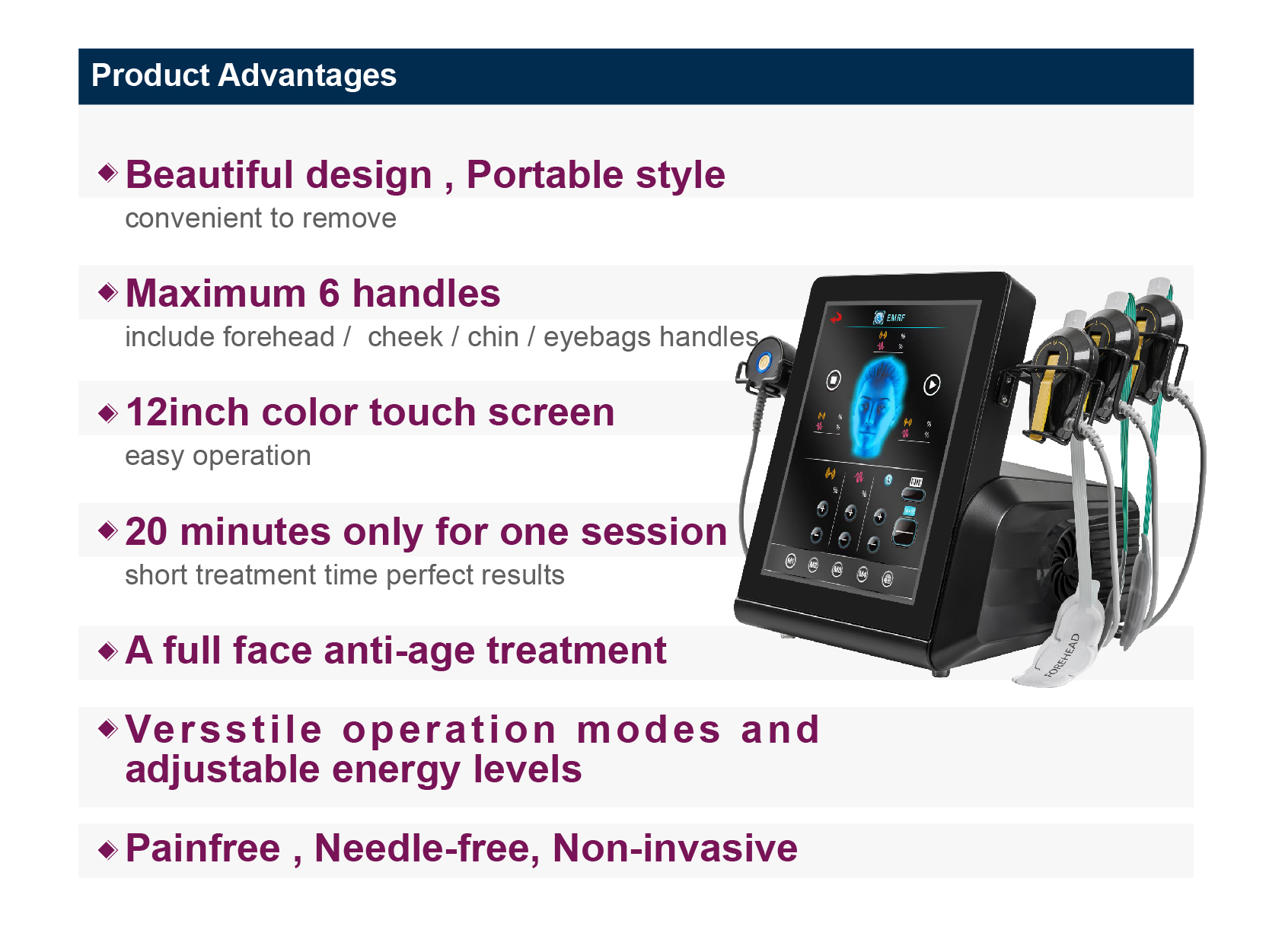 EMS Technology V-face Wrinkle Removal Anti Aging Machine for Portable Facial Firming