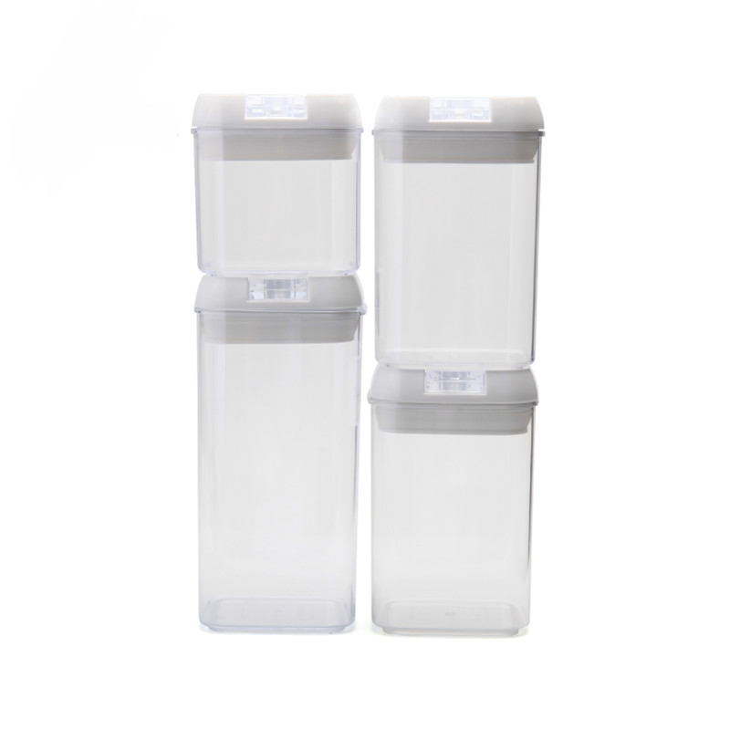High Quality Kitchen Use 4pcs Set Customized Plastic Airtight Food Storage Containers