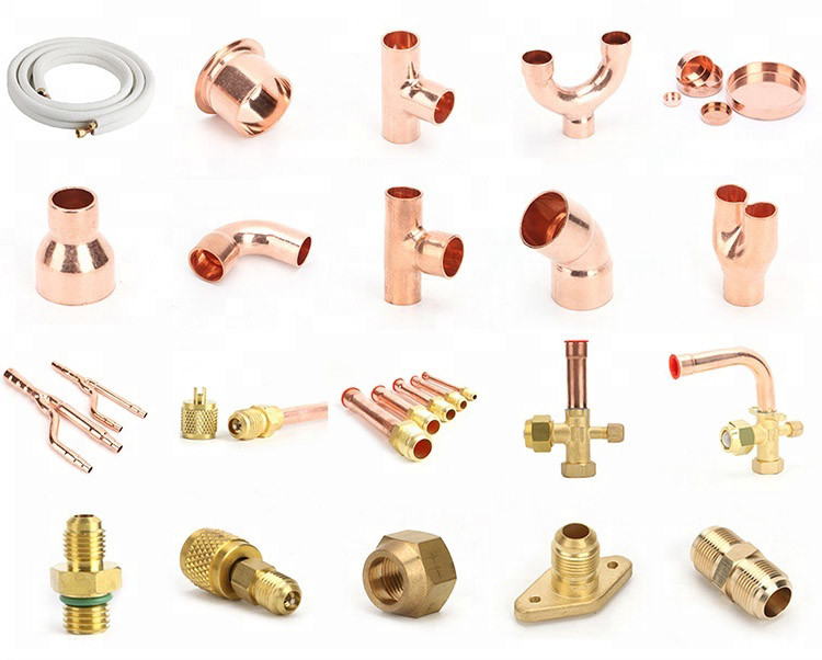 Golden Yellow Female Brass Fitting Round PCOC For Copper Pipe