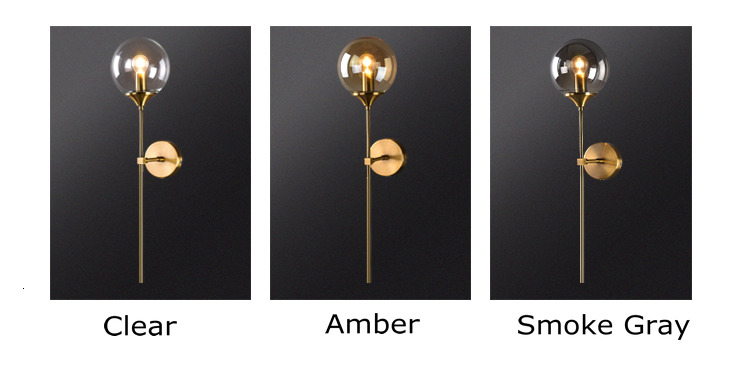 Rose Gold Color glass ball wall sconce for Corridor Living room Studio Bedroom ( WH-OR-07）