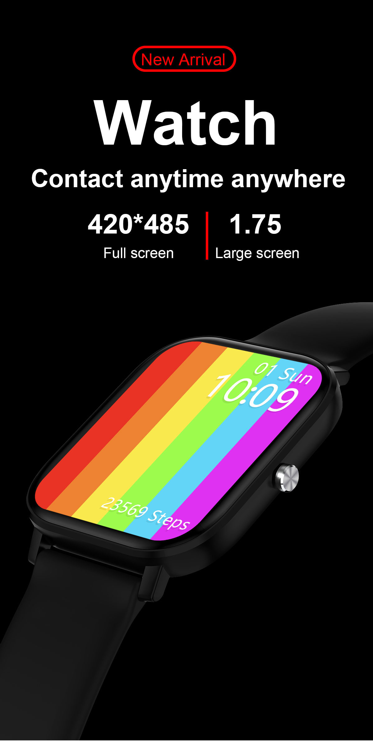 1.75 Inch Fitness Tracker W26M Bte Call Ip68 Sports Smart Watch