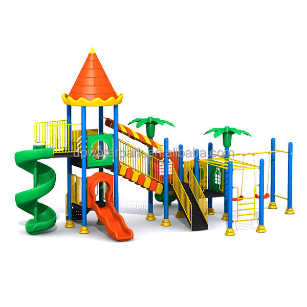 China Custom Children Park Equipment Playground Big Plastic Slide Swing Sets Outdoor for Kids