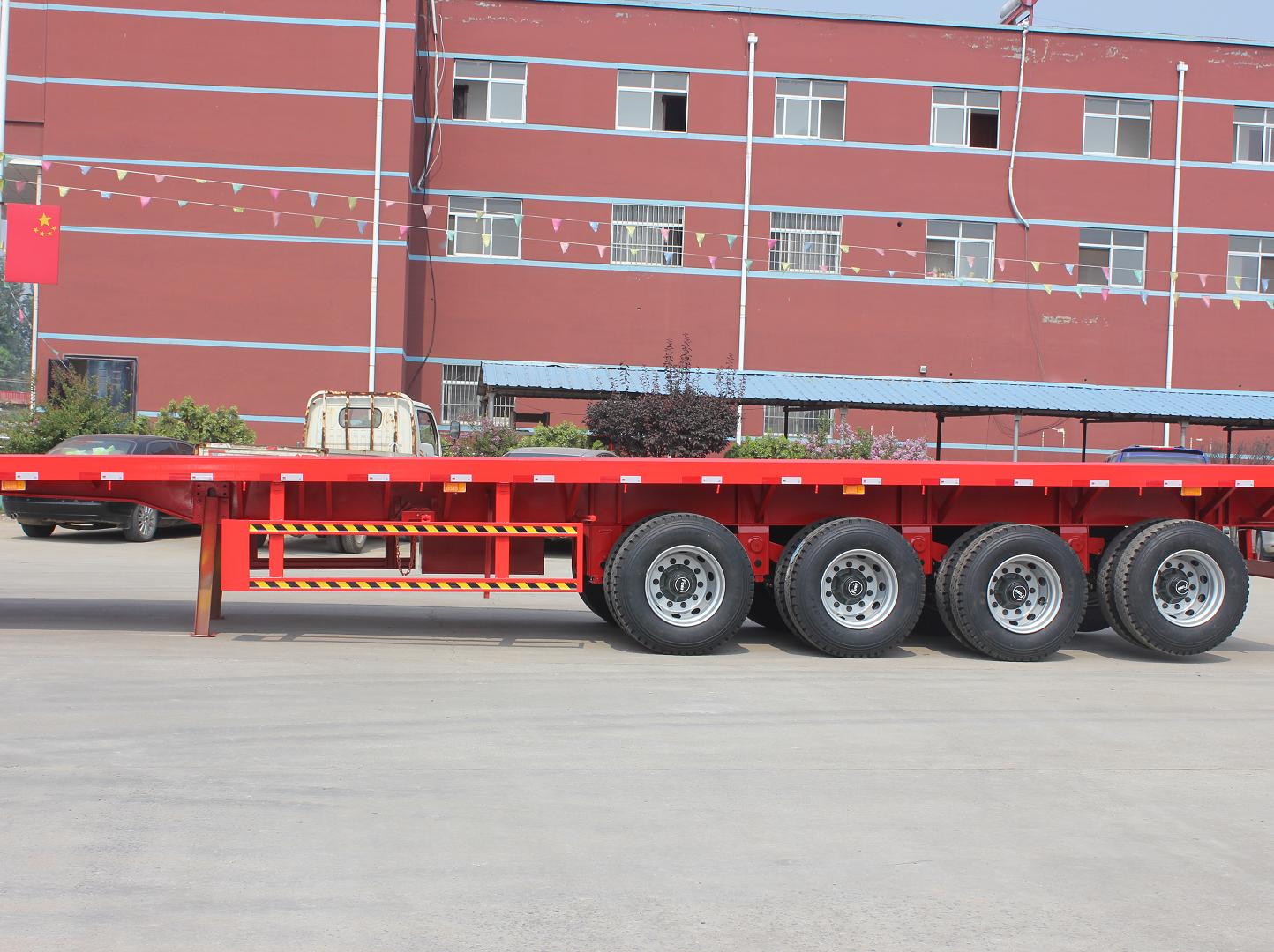 40 Ft 45 Ft 50ft Gooseneck Extendable Flat Bed Container Semi Trailer for Multi Axles