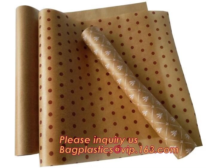 Bleached with Unbleached Greaseproof Paper for food wrapping,Environmental friendly and green greaseproof food packaging