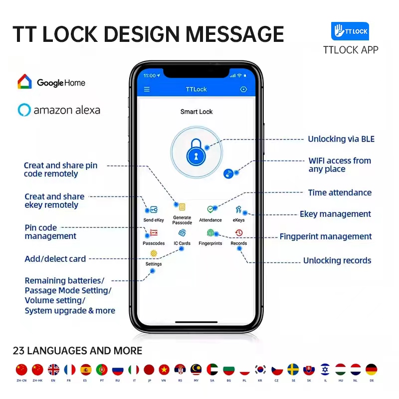 Entry Smart Door Lock With Code APP Control Tuya Intelligent Lock