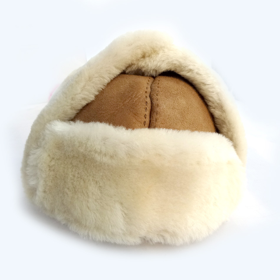 Wool Sheepskin Leather Hats , Female Adults Women'S Trapper Hat OEM