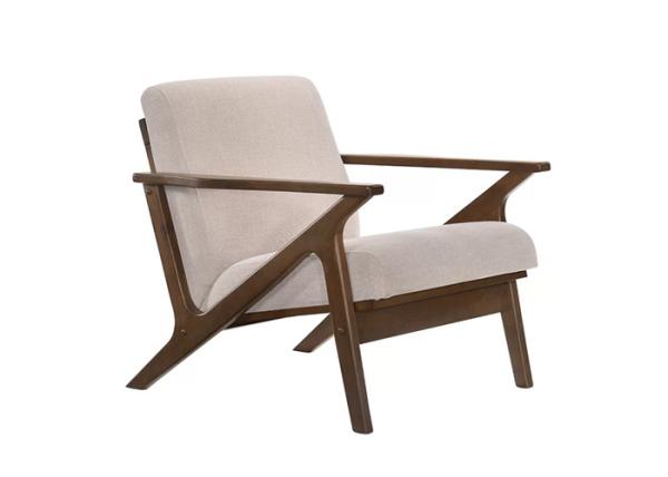 Antique Furniture Solid Rubber Wood Armchair Mid Century Modern Style Single