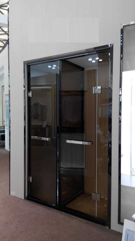 Customized Tempered Glass Shower Enclosure Black Tempered Glass With Hinge