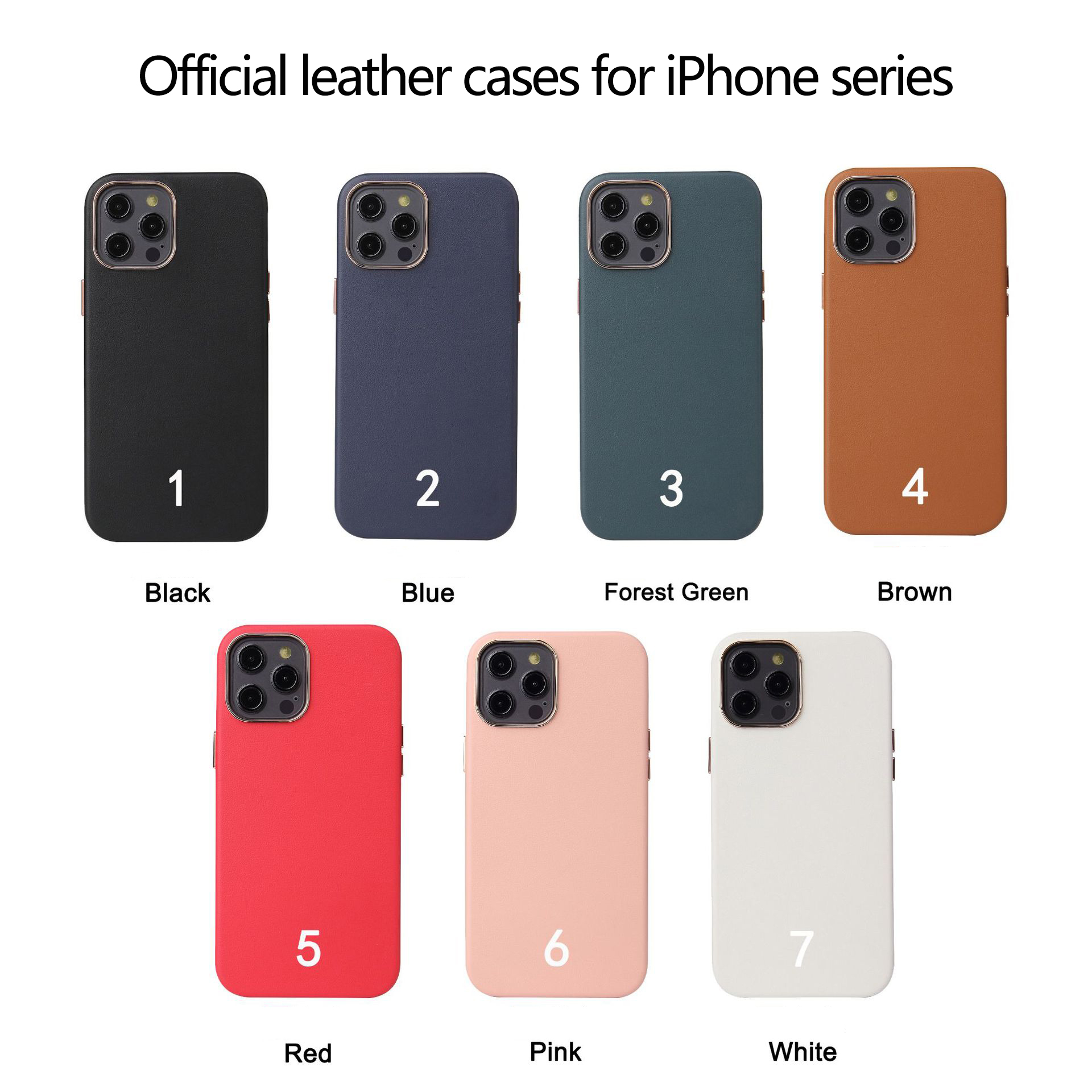 Sports Design Style Leather Case for iPhone 13 Pro Max Customized Logo Gold Ring
