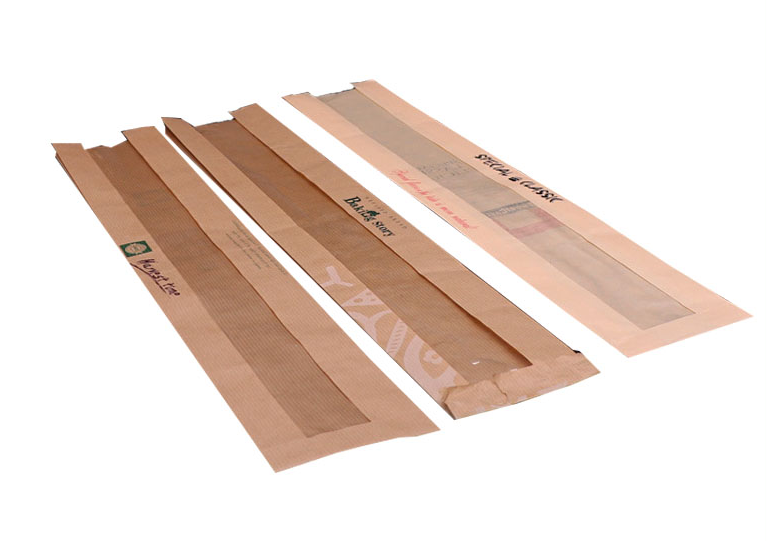 Custom Fast Food Paper Bags For Bread Using Environmental Friendly Material