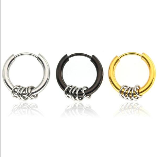 Cool Men Jewelry Accessories Small Buckle Ring Hanging Stainless Steel fashion