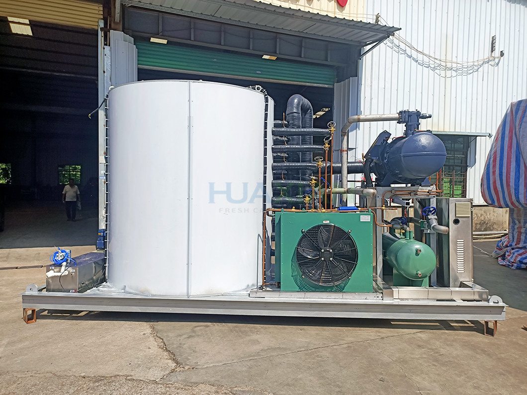 Industrial 30 Tons Large Split Type Evaporative Cooled Flake Ice Machine For Ice Factory