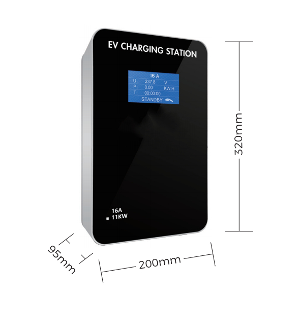 Home Wall Mounted AC Fast Charging EV 11kw Commercial With Galvanized steel Housing material