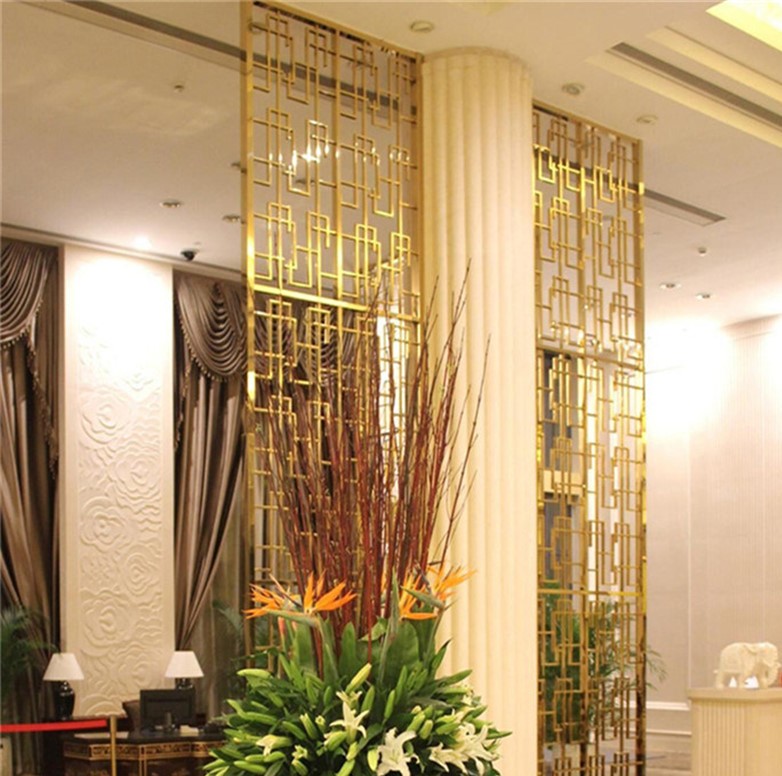Multi Functional Laser Cut Wall Partitions Stainless Steel Decorative Room Dividers