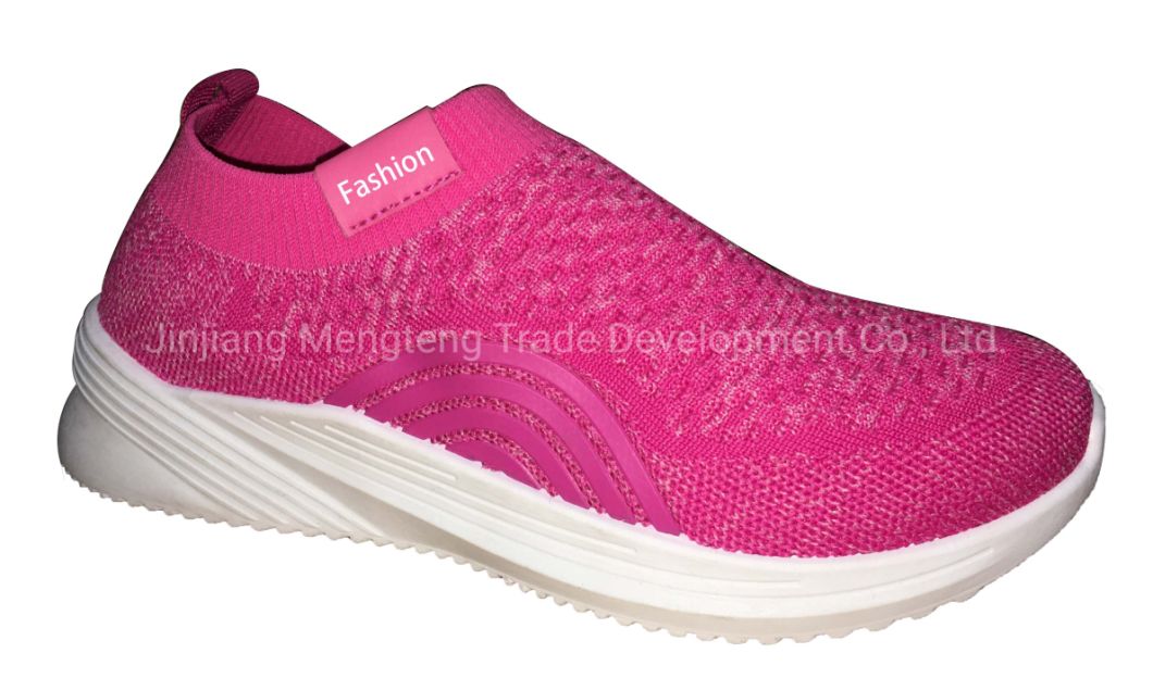 New Style Women′s Fashion Shoes Flyknit Shoes Suede Leather Sneaker Sport Shoes Walking Jogging Running Shoes Casual Shoes Injection Shoes
