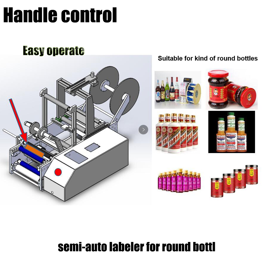 Wood Semi Automatic Roller Flat And Motor Rotary Labeling Machine With Date Code Printer