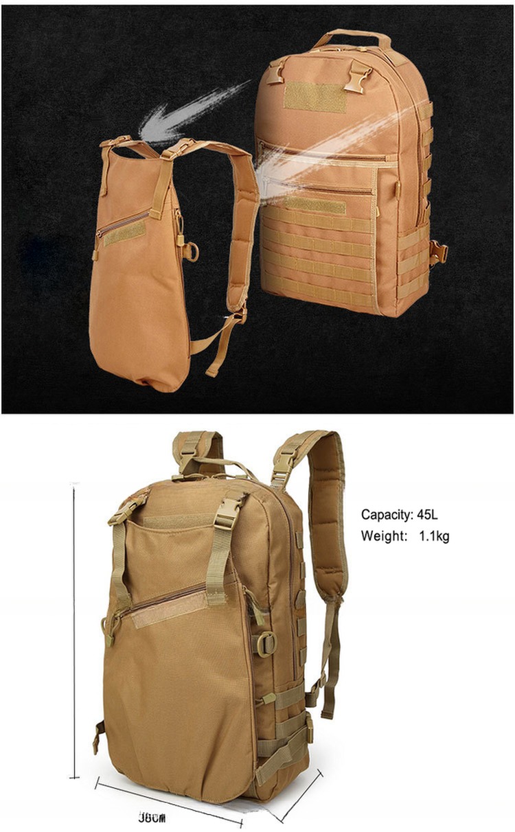 Travelling Camping Mountaineering Backpack with Two Compression Straps Made of Oxford