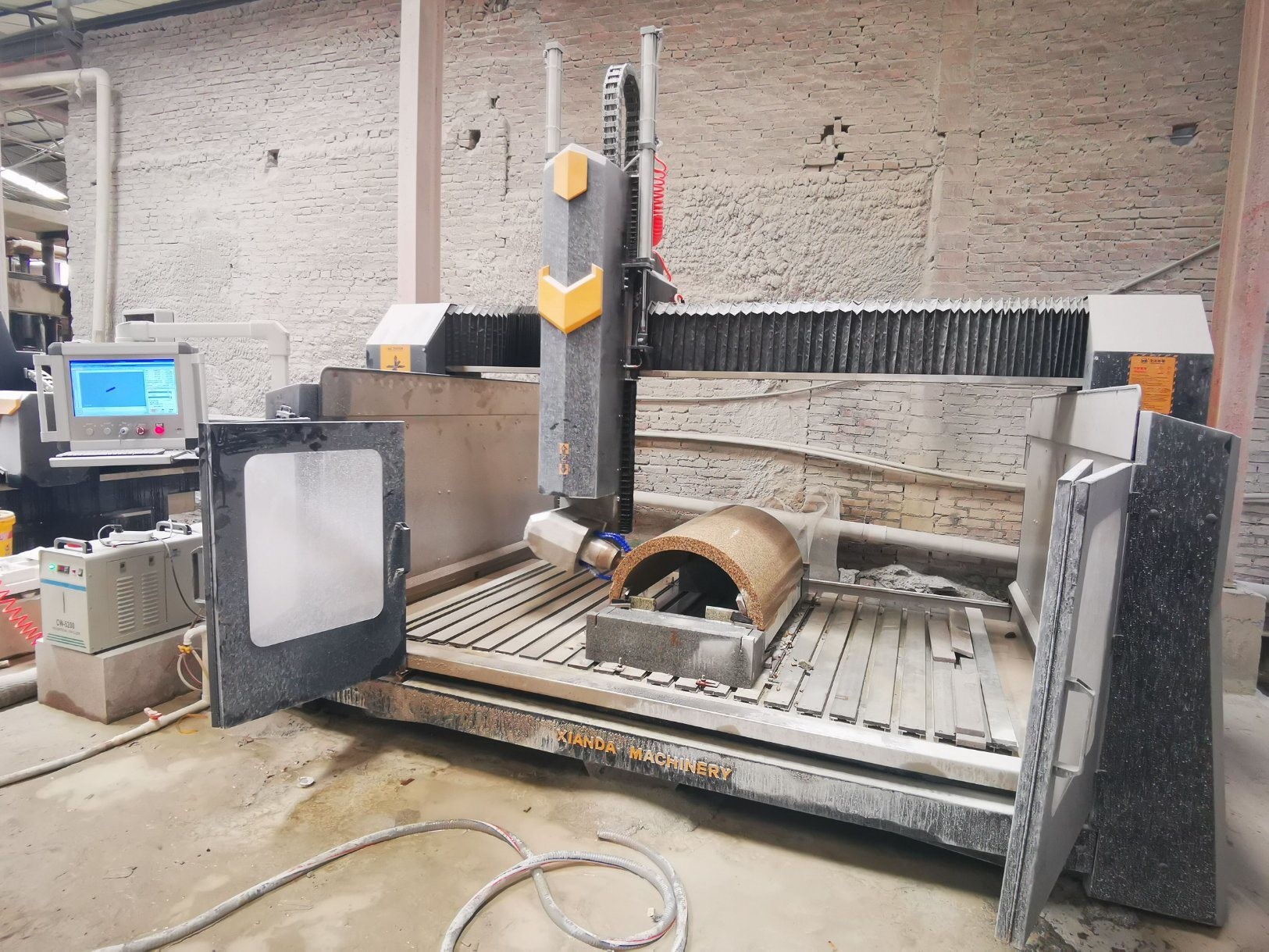 4 Axis CNC Arc Slab&Column Stone Carving Machine
