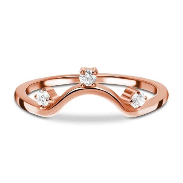 14K Rose Gold Real Diamond Jewellery , Round Real Fancy Diamond Anniversary
