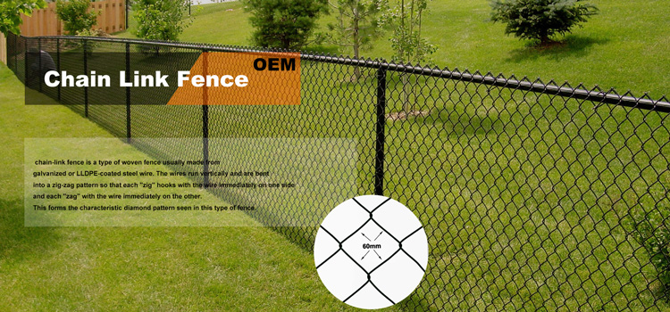 PVC Coated Chain Link Fencing Mesh Size 60*60mm And 48*2mm Post