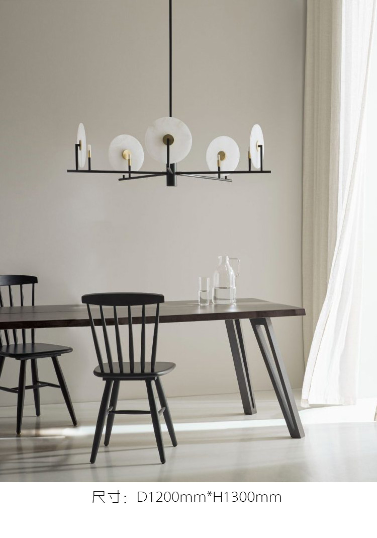 Luxury Marble Chandelier Living Room Black Minimalist Dining Room Erto Chandelier(WH-MI-378)