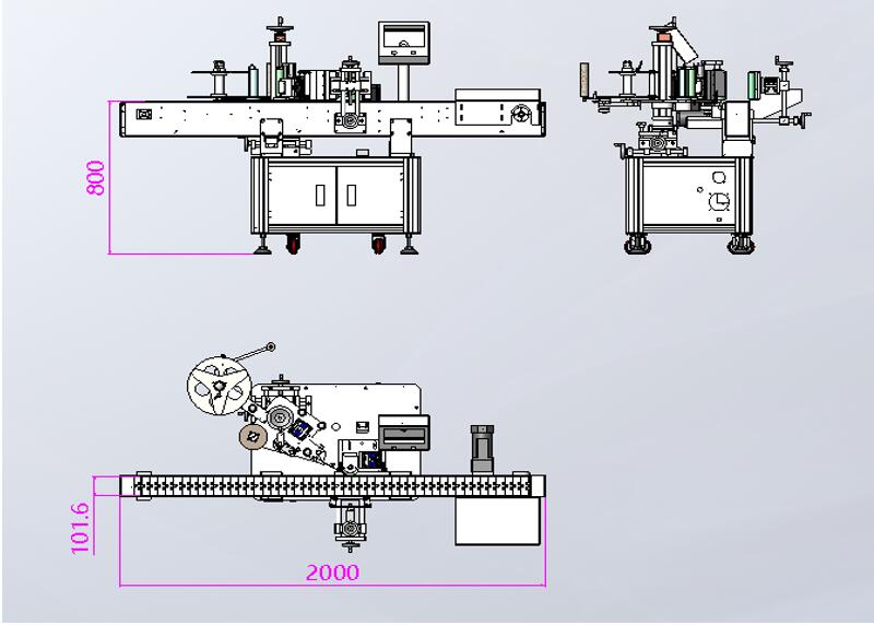 1950X1100X1300MM Fully Automatic Labeling Machine for Hexagon Bottle Multi-Sides Surface