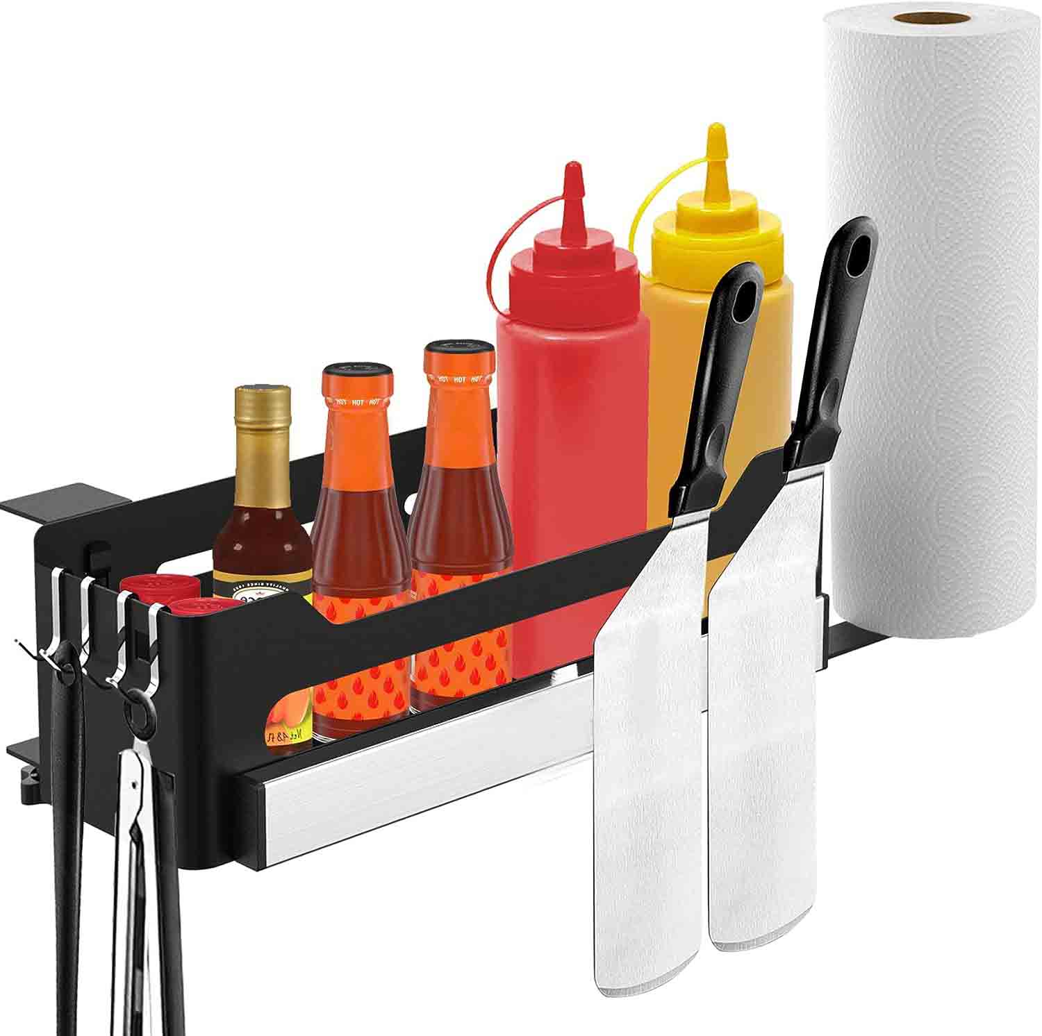 Convenient Carbon Steel Griddle Grill Caddy Organizer for Blackstone BBQ Accessories