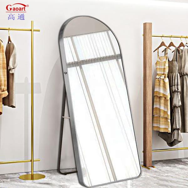 Full Length Gold Arch Frame Standing Black Home Decor Mirror for Living Room