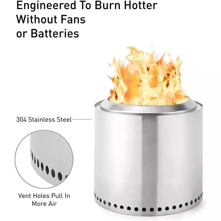 15*15*16cm Smokeless Stainless Steel Tabletop Wood Pellet Stove with Foldable Legs