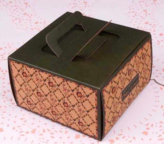 Wholesale custom Paper Cookies packing Cake Box with PVC window,Wholesale Plastic Square Birthday Wedding Packaging Clea