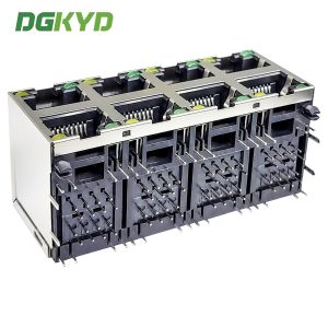 RJ45 Connector 2X4 With Light Strip Shielded Mesh Socket Modular Socket