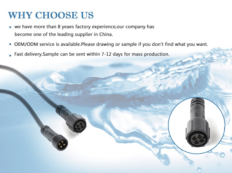 PVC M10 Waterproof Cable 4-Pin Waterproof Male And Female RGB Lights With Cable Plug IP67 Waterproof Cable