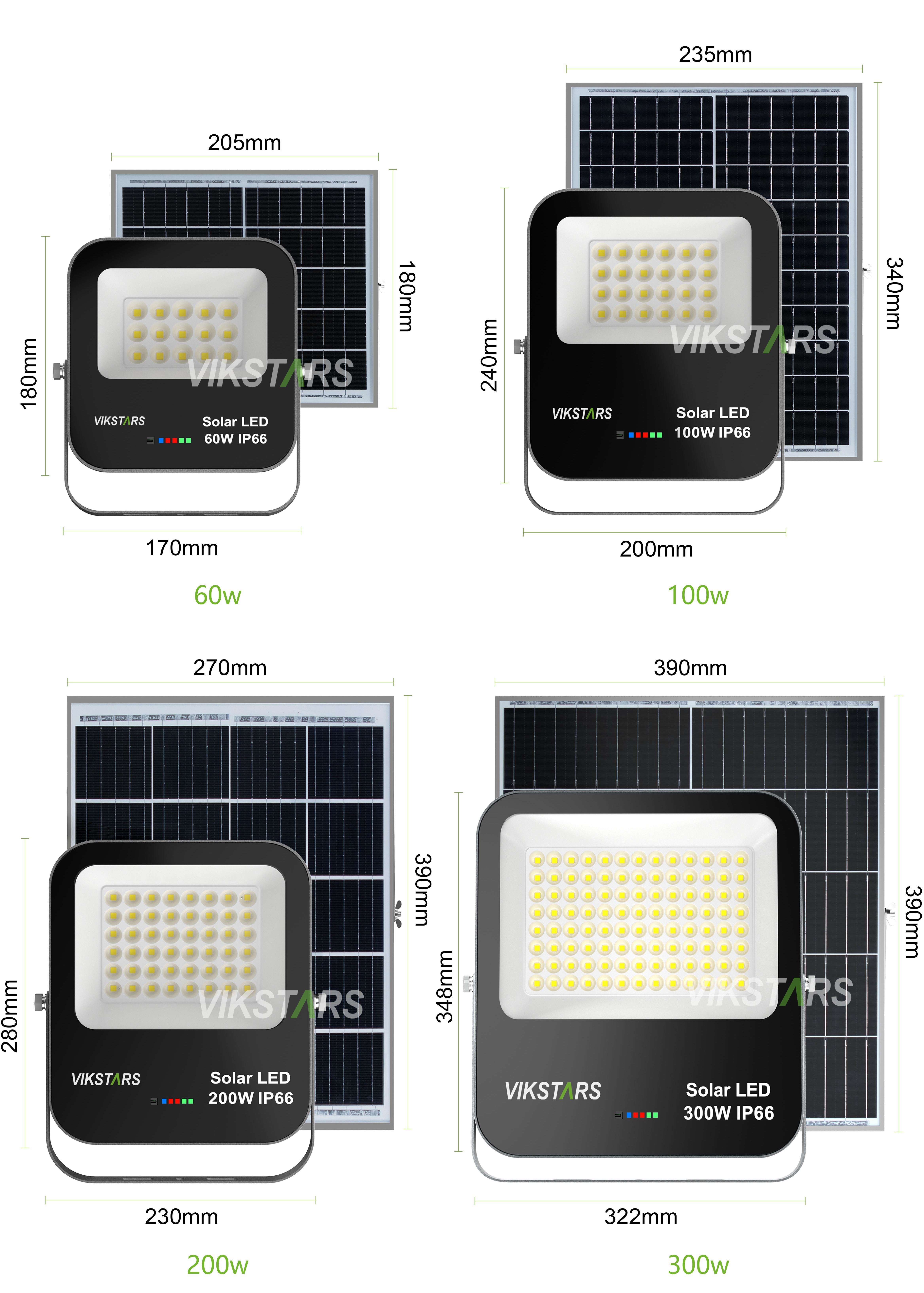 Battery Replaceblae 60w 100w 200W 300w Solar Flood Lights With Glass Cover